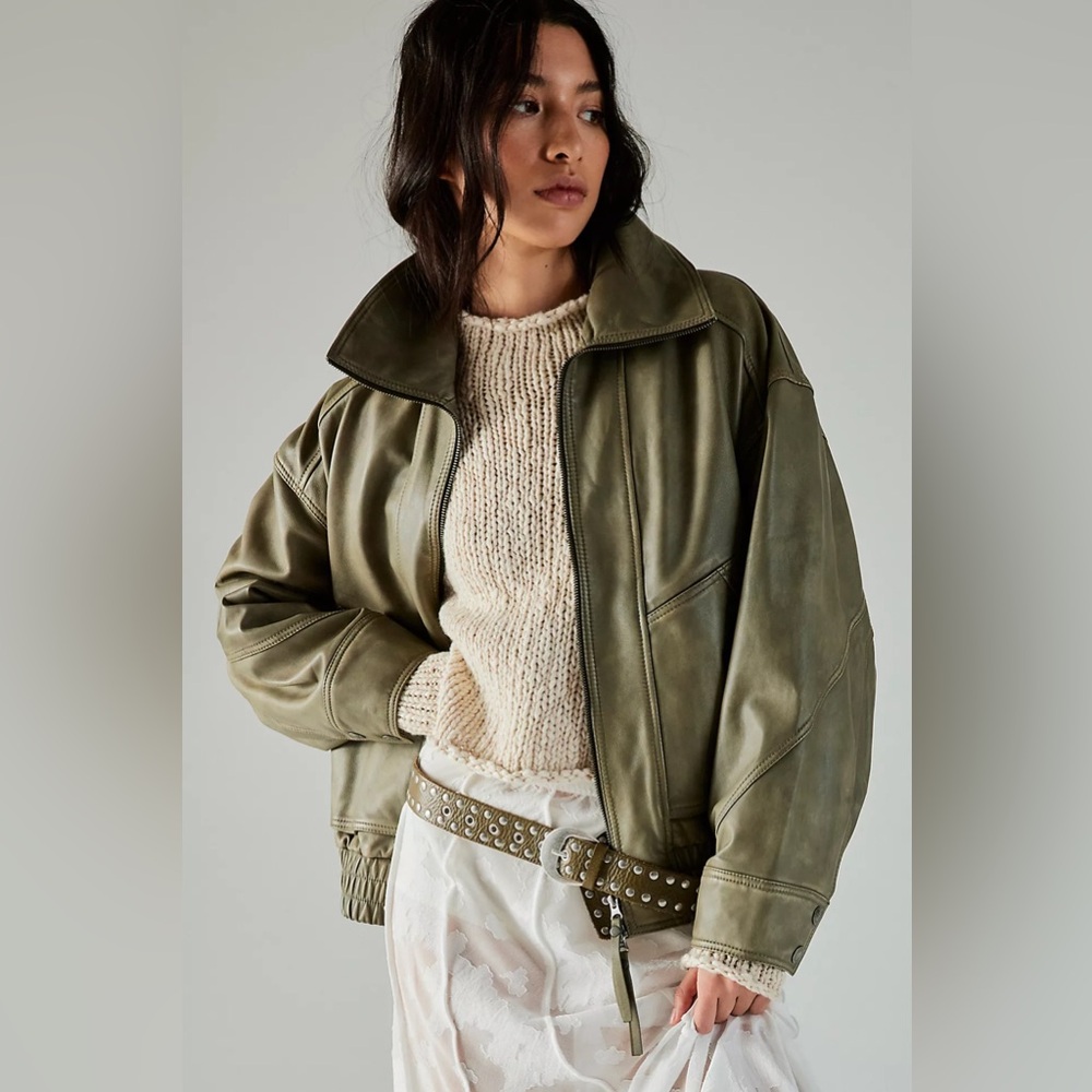 Free people We The Free Desert Moon Leather Jacket